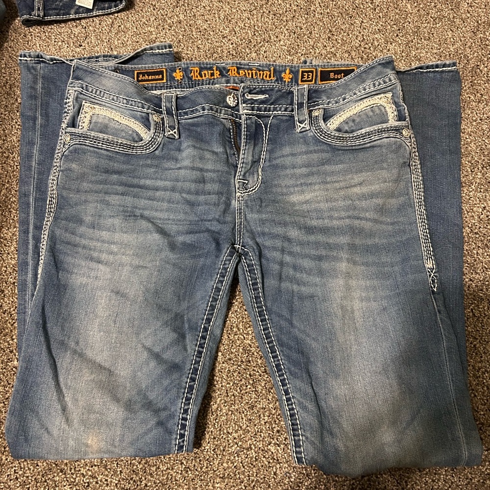 Rock Revival Blue Jeans